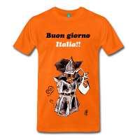 Bialetti Moka Express Coffee Maker - T-shirt Orange - Venice Italy