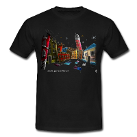Camiseta Hombre Ciudad Noche - Venecia Italia