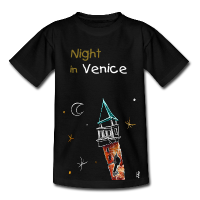 Children Black T-shirt - Venice Night