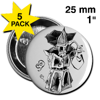Moka Pot Badge Button Pins - Venice Art Design