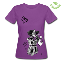 Purple I Love Italy T-shirt - Moka Art Italian Design - Coffee Mocha