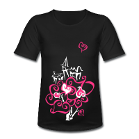 T-shirt Pink Love Heart for Pregnant Woman