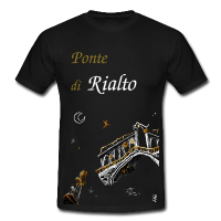 T-shirt Ponte di Rialto Venedig bei Nacht Italien