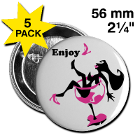 Wine Glass - Sexy Woman Silhouette Buttons